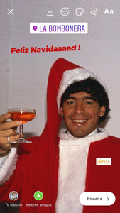 T-Shirt "Story Maradona Feliz Navidad" blanc