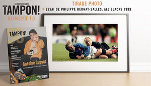 Coffret tirage « Essai de Bernat-Salles, All Blacks 1999 » & Tampon! magazine #10