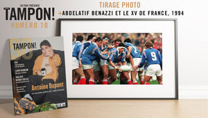 Print box “Abdelatif Benazzi and the XV of France, 1994” &amp; Stamp! magazine #10