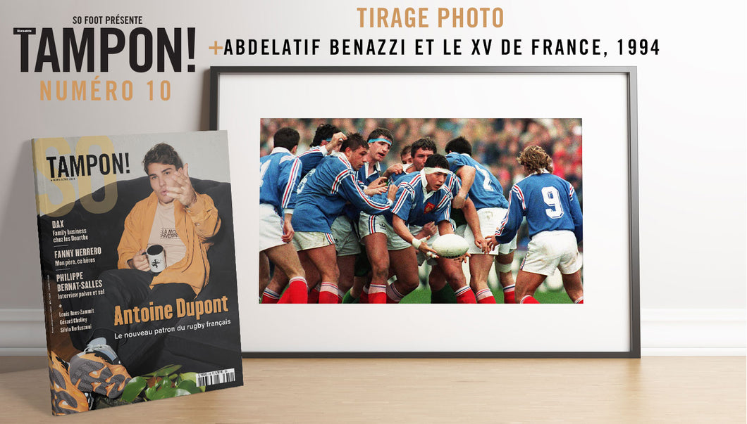 Print box “Abdelatif Benazzi and the XV of France, 1994” & Stamp! magazine #10